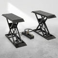 Hydraulic Car Lift Designed for Home Garage Use, 3000 Lb Capacity, Drive-Up Ramp, Steel Construction