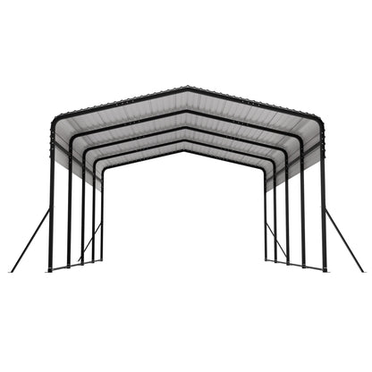 13x20 FT Metal Carport,Garage with Upgraded Triangle Reinforced Frame&4 Poles,Galvanized Steel Hardtop Roof,Heavy-Duty All-Weather Shelter for Car,Truck,Boat,Outdoor Storage