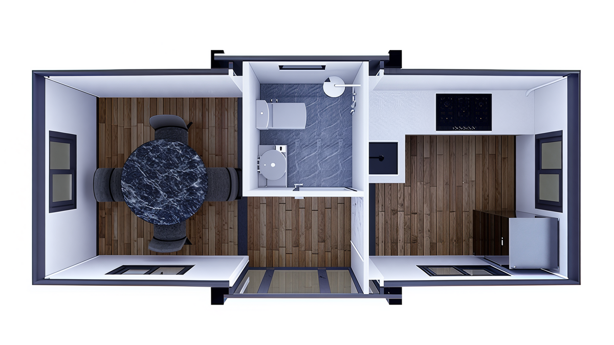 J. Carter Pod – 10ft Expandable Modular Home | 1 Bedroom Tiny Home | Portable Prefab Unit