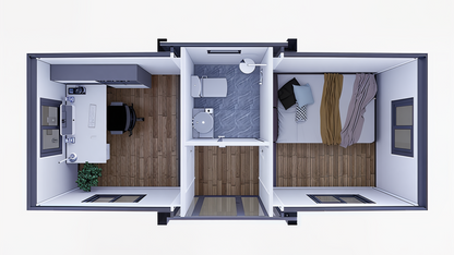 J. Carter Pod – 10ft Expandable Modular Home | 1 Bedroom Tiny Home | Portable Prefab Unit