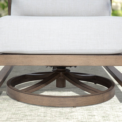 Hamarto 7 Pieces Aluminum Patio Swivel Seating Set With Ottoman