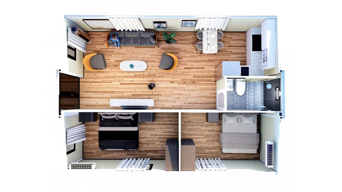 Haven Nest – 30' Expandable Container Home | 2 Bedrooms | Full Bath, Kitchen, Living Room | 585 SF Modular Tiny Home