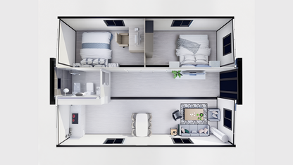 Haven Nest – 30' Expandable Container Home | 2 Bedrooms | Full Bath, Kitchen, Living Room | 585 SF Modular Tiny Home