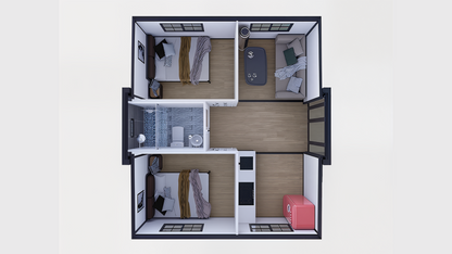 Duo Mod – 20' Expandable Container Home | 1 Bedroom | Full Bath, Kitchen, Dinette & Living Room | 385 SF Tiny Home