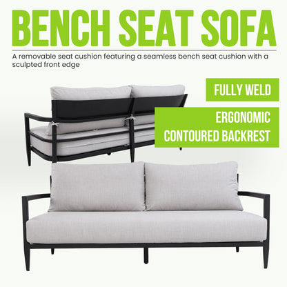 6PC Outdoor Conversation Set with Swivel Chairs & Sofa