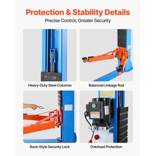 2 Post Lift, 9000 lbs Capacity, 220V 2.95 HP Powerful Motor, Two Post Car Lift Auto Hoist for Sedan SUV Pickup, Automotive Hoist 74.8 Inch Height for Home Garage, Repair Shop, Workshop, Blue