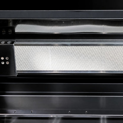85" 4-Burner 72000 BTU Black Outdoor Kitchen Island Grill with Compact Refrigerator Marble Countertops Sink