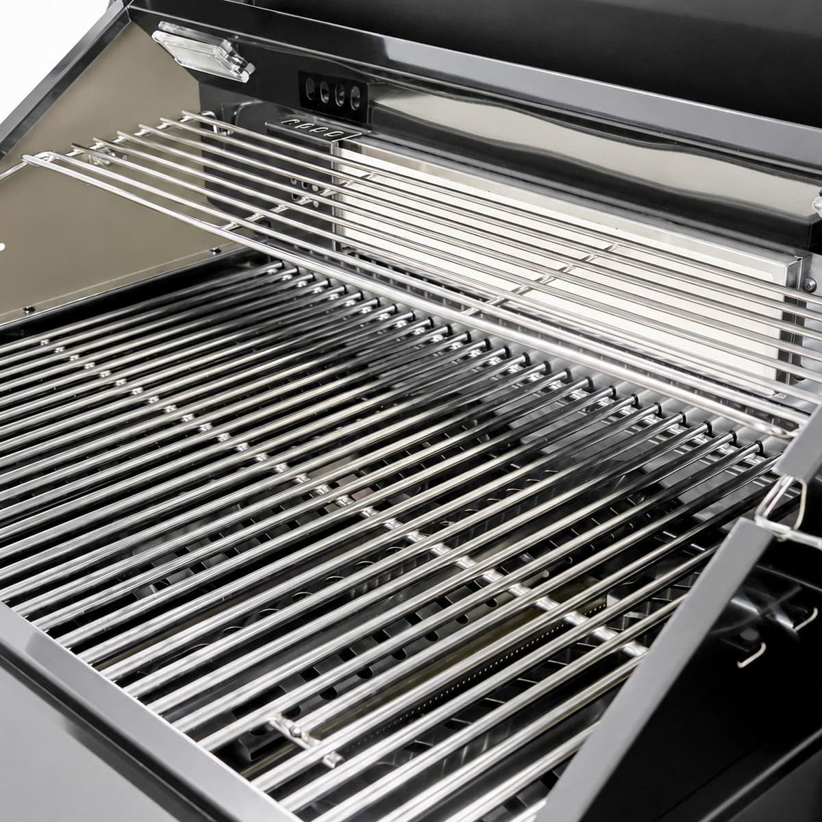 85" 4-Burner 72000 BTU Black Outdoor Kitchen Island Grill with Compact Refrigerator Marble Countertops Sink
