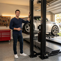4-Post Automotive Deluxe Extended Storage Car Lift 8,000 Lb. Capacity Heavy Duty — Lifestyle