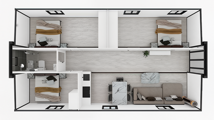 Vista Bode – 40' Expandable Container Home | 3 Bedrooms | Full Bath, Kitchen, Living Room (775 SF)