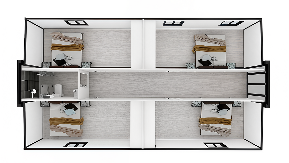 Vista Bode – 40' Expandable Container Home | 3 Bedrooms | Full Bath, Kitchen, Spacious Living Room | High Roof Modular Home (775 SF)