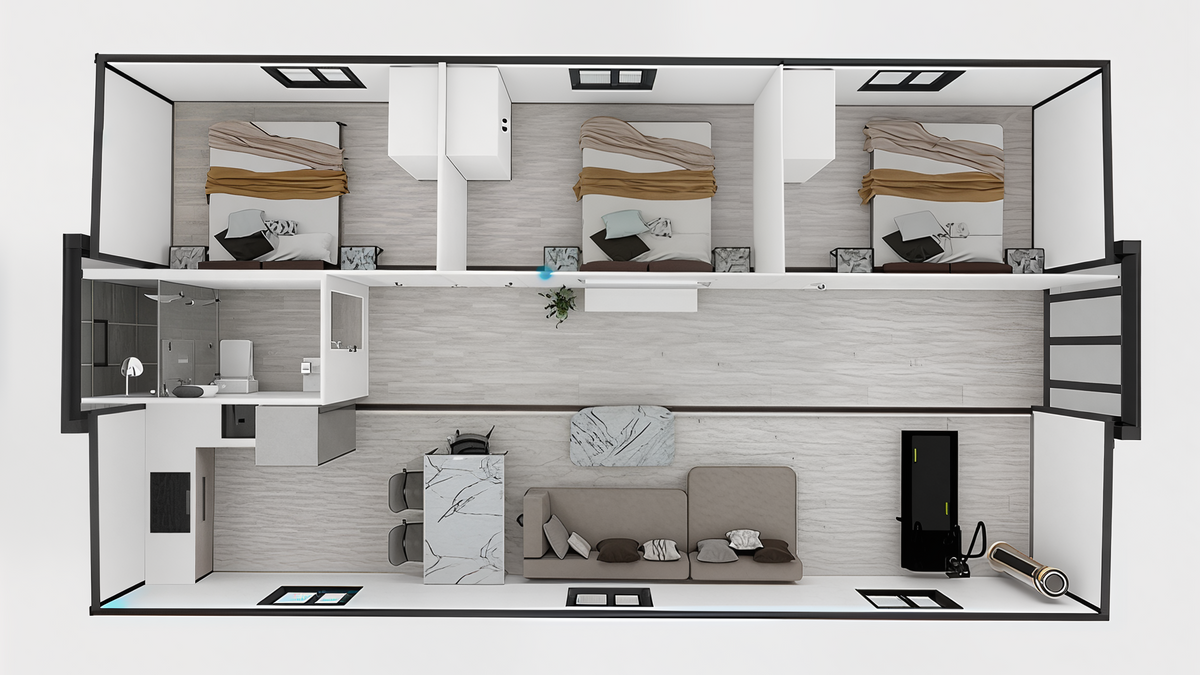 Vista Bode – 40' Expandable Container Home | 3 Bedrooms | Full Bath, Kitchen, Living Room (775 SF)
