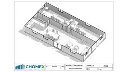 Vista Bode – 40' Expandable Flat Container Home | 2 Bedrooms | Full Bath, Kitchen, Living Room | 775 SF Modular Tiny Home