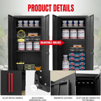 Garage Storage Cabinet System Designed for Workshop Organization, 8-Piece Set, Steel Construction, Rolling Chest