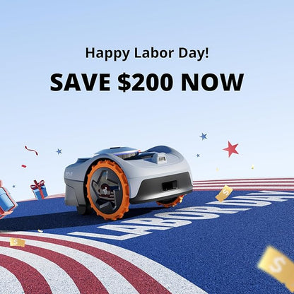 Segway Navimow i105N Robot Lawn Mower Perimeter Wire Free 1/8 Acre RTK+Vision Robotic Lawnmower, AI-Assisted Mapping, Virtual Boundary, APP Control, 58dB(A) Quiet, Multi-Zone Management