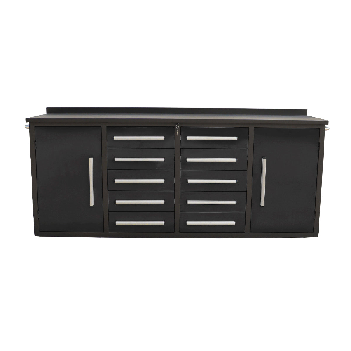 7ft Heavy Duty Workbench with 10 Drawers & 2 Cabinets