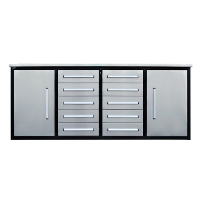7ft Heavy Duty Workbench with 10 Drawers & 2 Cabinets