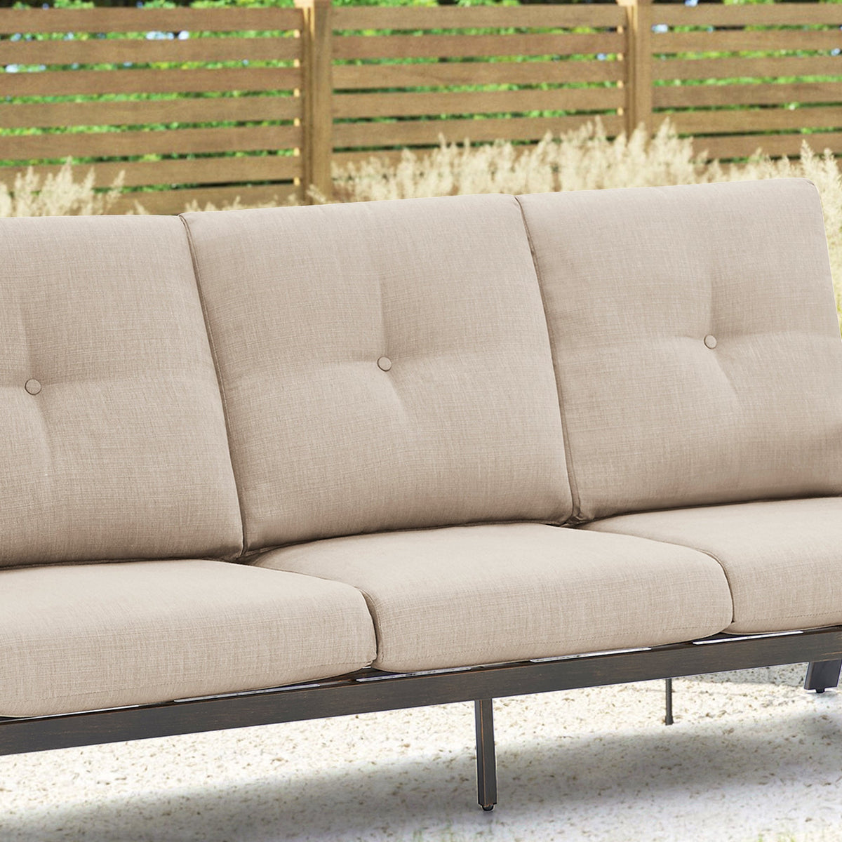 Chamber Aluminum Outdoor Sofa and 2 Chairs with Round Coffee Table