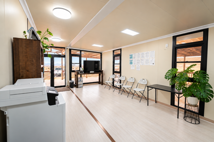 40' Expandable Container Office | 3 Private Offices, Restroom, Reception & Open Workspace | 865 SF