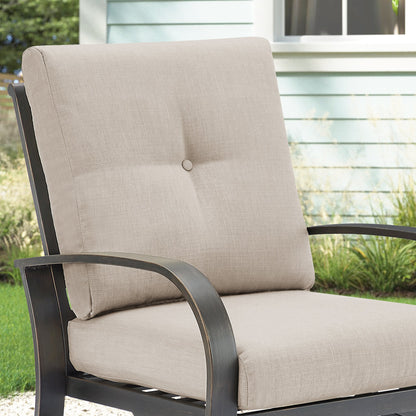 Chamber Aluminum Outdoor Sofa and 2 Chairs with Round Coffee Table