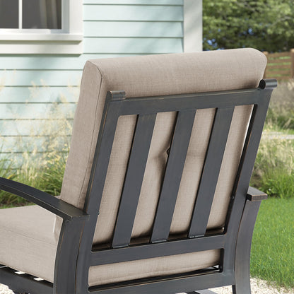Chamber Aluminum Outdoor Sofa and 2 Chairs with Round Coffee Table
