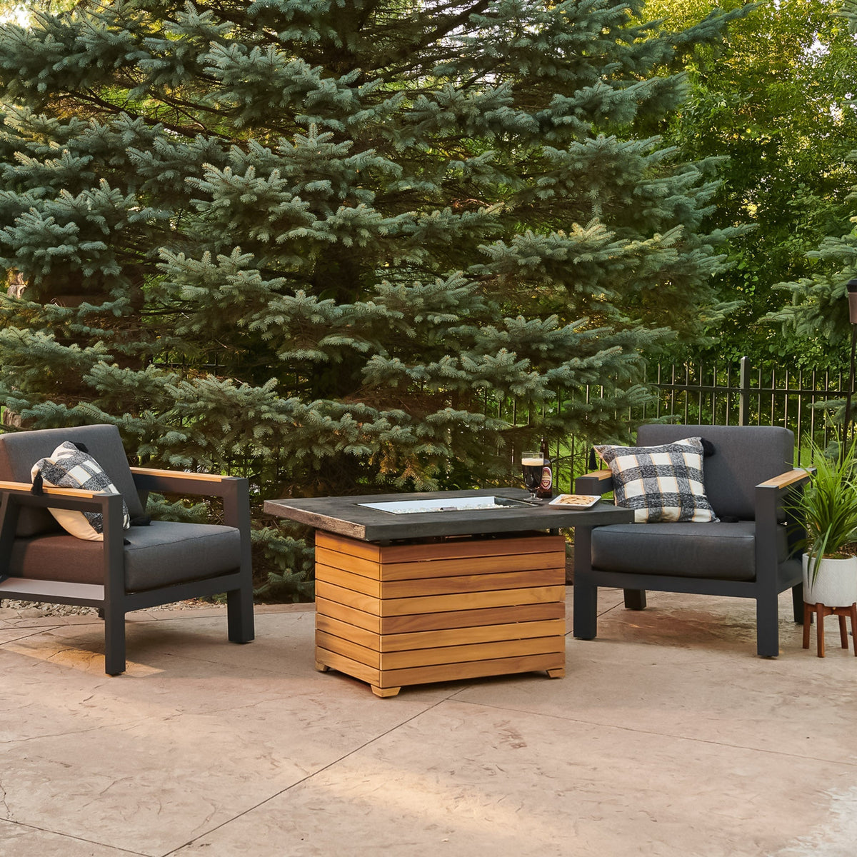 Darien 42-Inch Rectangular Gas Fire Pit Table