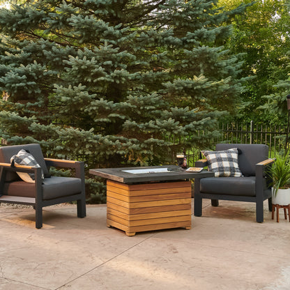Darien 42-Inch Rectangular Gas Fire Pit Table