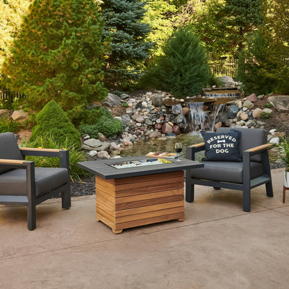 Darien 42-Inch Rectangular Gas Fire Pit Table
