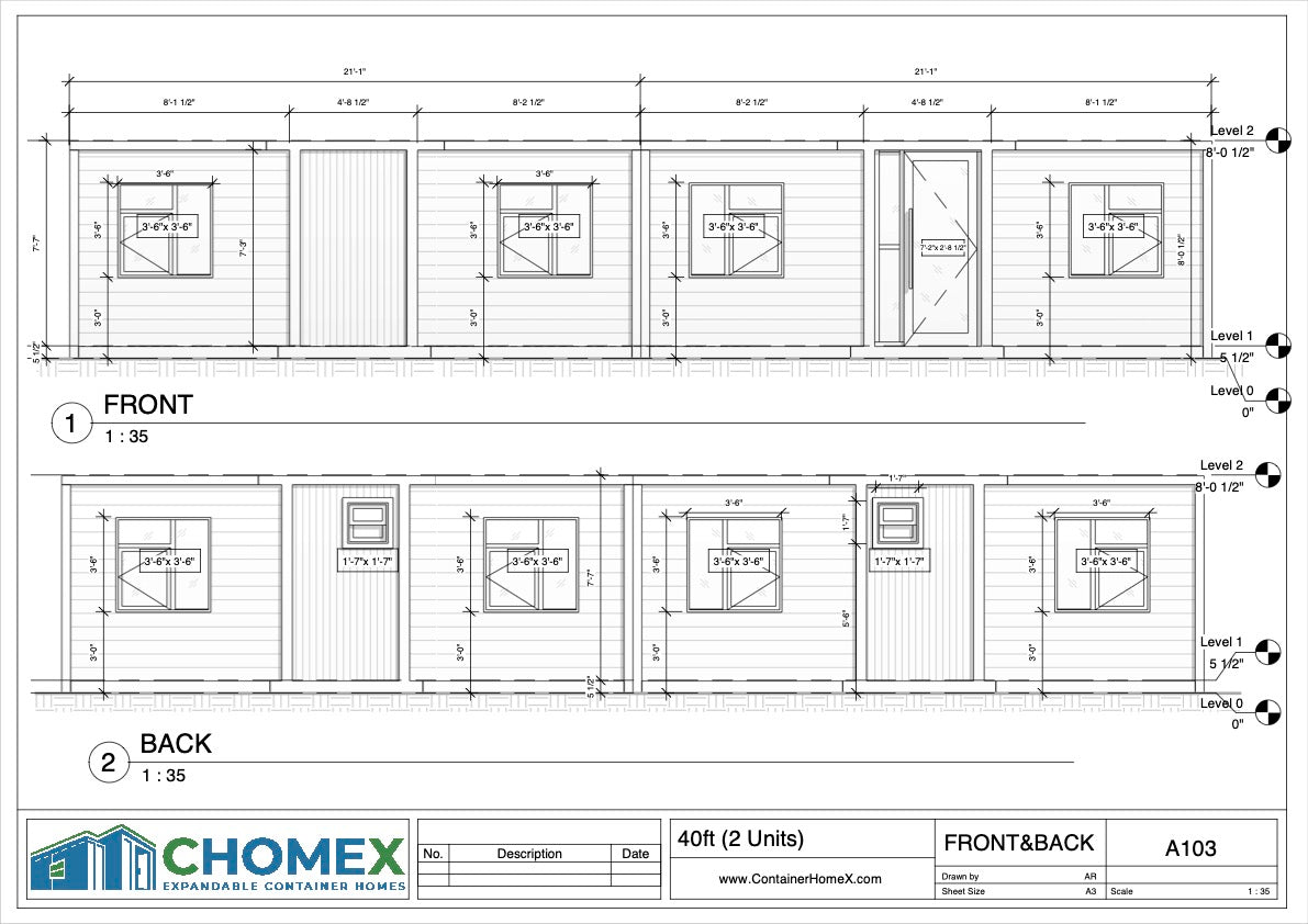 40' Double Expandable Modular Office Complex | 6 Private Offices, Reception, Kitchen & 2 Bathrooms | 1550 SF