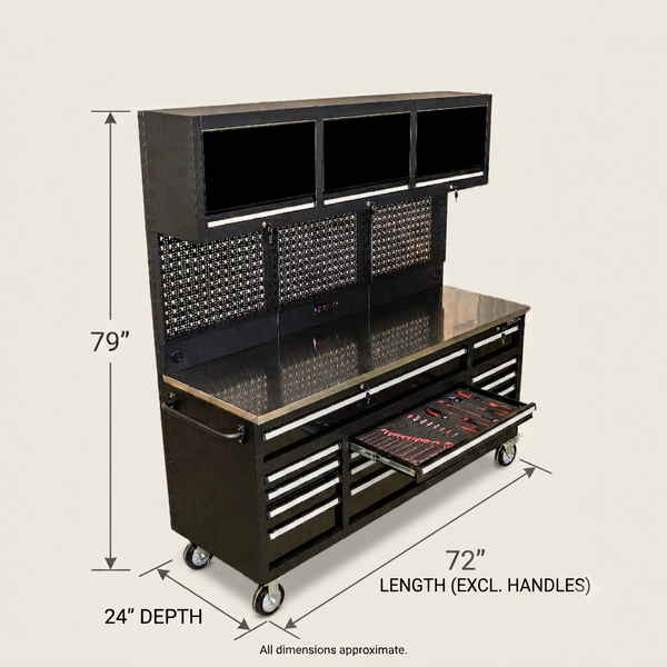 Overhead Pro Special Edition HD 72x79x24 inch Rolling Tool Chest and Workbench