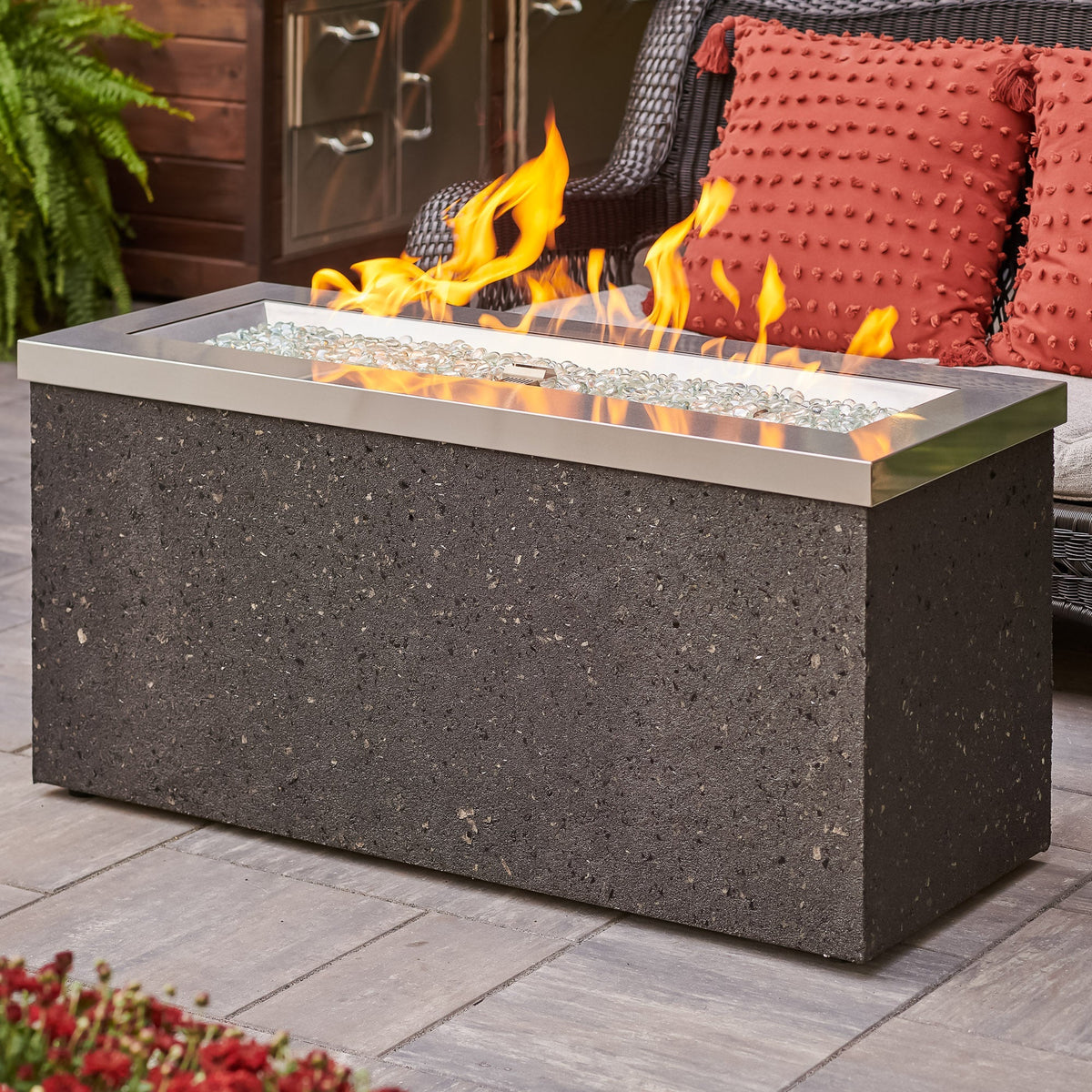 Key Largo Linear Gas Fire Pit Table
