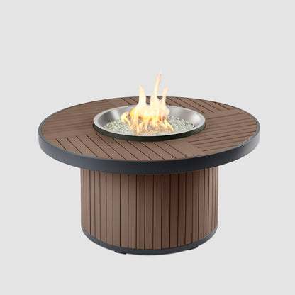 Kenwood and Brooks Round Chat Height Gas Fire Pit Table