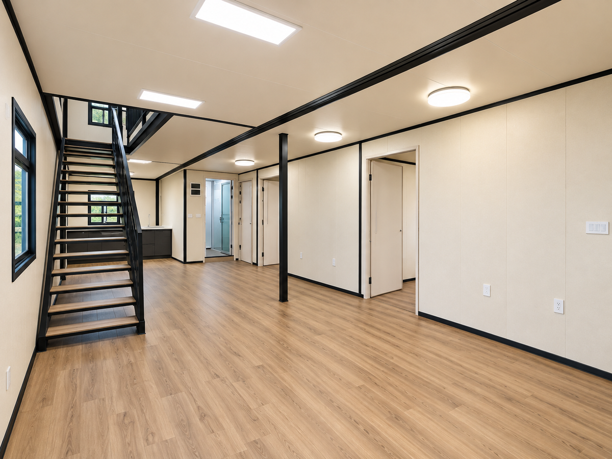 Grand Duo – 40' + 20' Two-Story Expandable Container Home | 4 Bedrooms | 2 Full Baths | Kitchen, Living, & Rooftop Terrace | ~1,250 SF