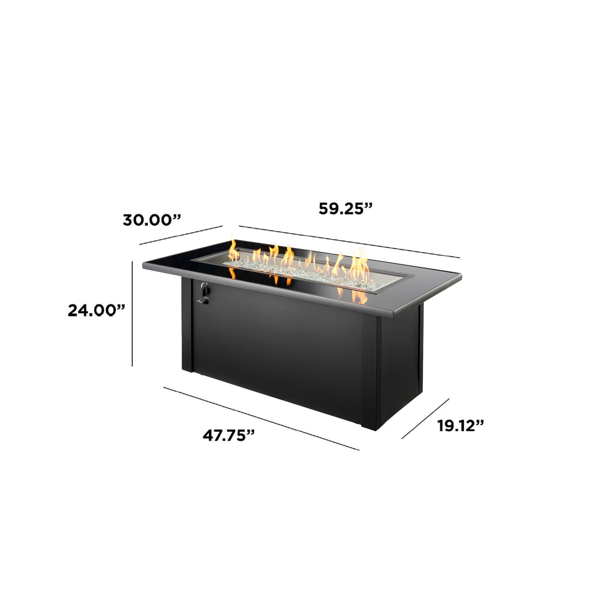 Monte Carlo Linear Gas Fire Pit Table