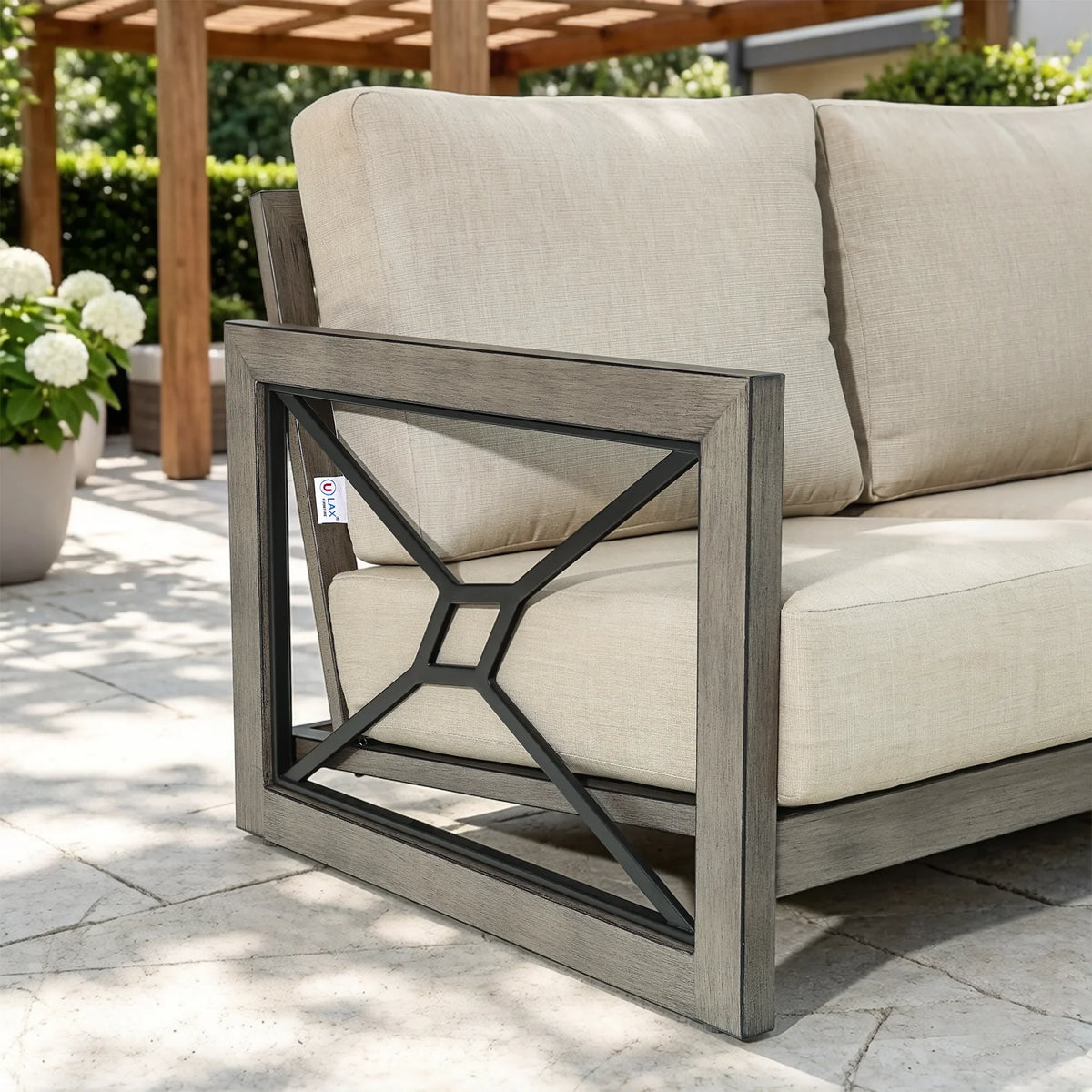 Marindo Convertibale Patio Sectional Set With Swivel Chair and Ottoman