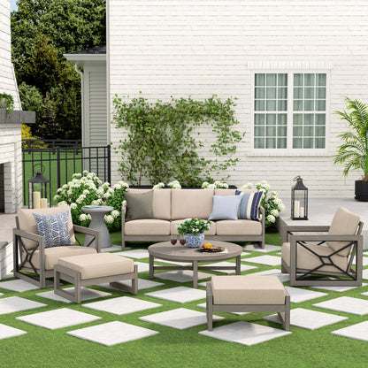 Marindo 6 Piece Patio Seating Set With Club Chair and Ottoman