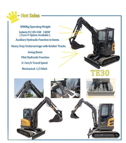 3.5 Ton Mini Excavator – EPA-Certified Compact Crawler Digger for Farm & Construction