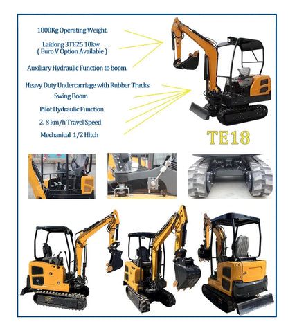 3.5 Ton Mini Excavator – EPA-Certified Compact Crawler Digger for Farm & Construction