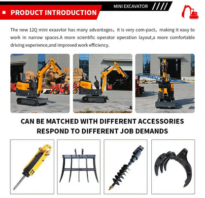 1.2 Ton Mini Excavator – Compact Crawler Digger for Landscaping & Farming