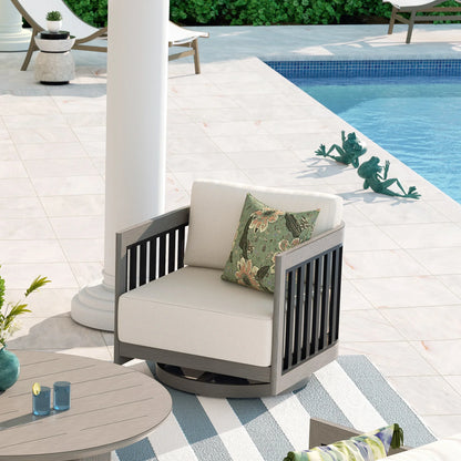 Sereno 6-Piece Swivel Aluminum Patio Conversation Set with Ottoman