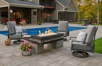 Uptown Black Linear Gas Fire Pit Table
