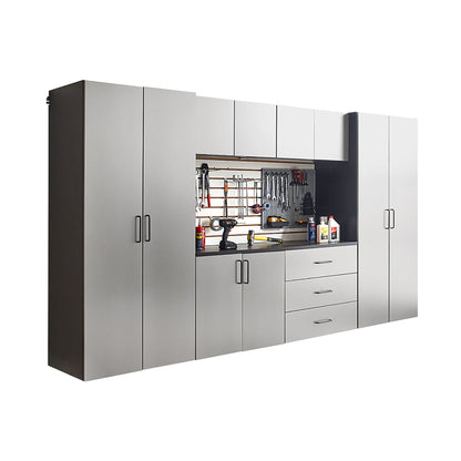 Astro Series Garage Cabinet Set with Soft Closing Drawers - Metallic Gray