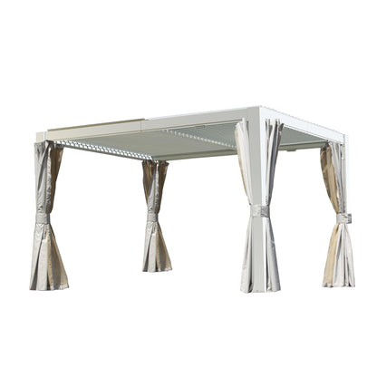 10x12 FT Outdoor Louvered Pergola with Adjustable Louvers
