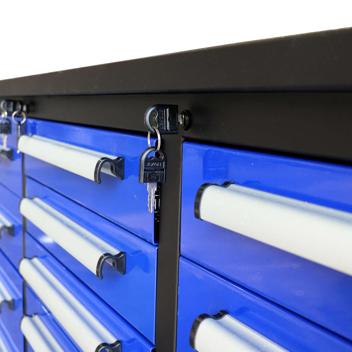 10ft 25-Drawer Storage Workbench with Wheels