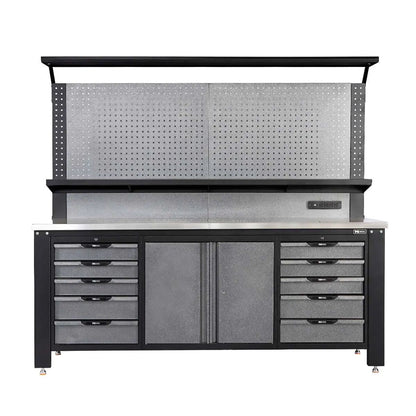 7' Extreme Duty Steel Garage Workbench w/Pegboards