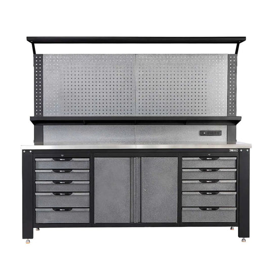 7' Extreme Duty Steel Garage Workbench w/Pegboards