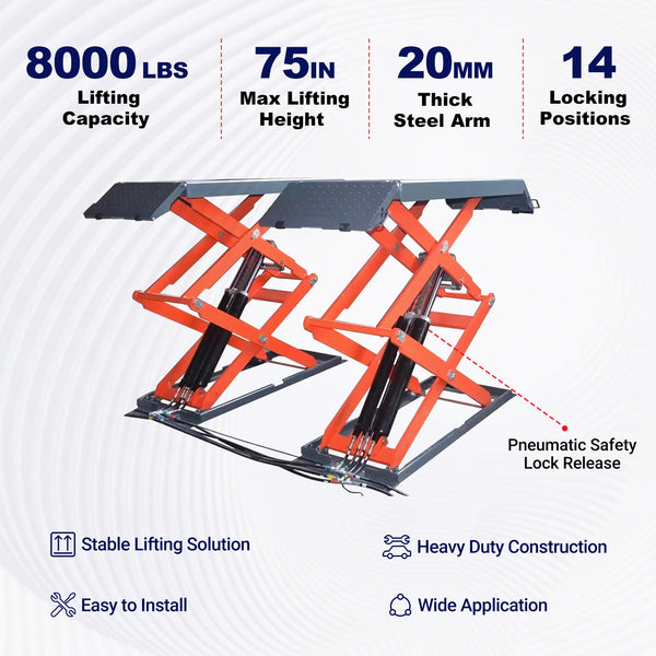 Katool AK-X95 8,000 Lbs Full Rise Scissor Lift